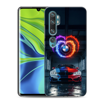 Силиконовый противоударный чехол на Xiaomi Mi Note 10 с принтом BMW БМВ