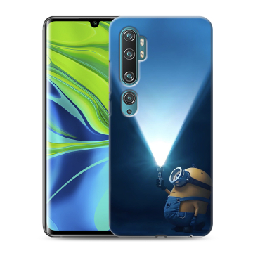 Силиконовый противоударный чехол на Xiaomi Mi Note 10 с принтом Миньоны