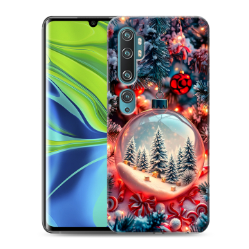 Силиконовый противоударный чехол на Xiaomi Mi Note 10 с принтом Новый год