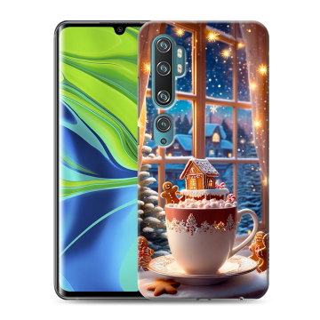 Силиконовый противоударный чехол на Xiaomi Mi Note 10 с принтом Новый год