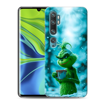 Силиконовый противоударный чехол на Xiaomi Mi Note 10 с принтом Новый год гринч