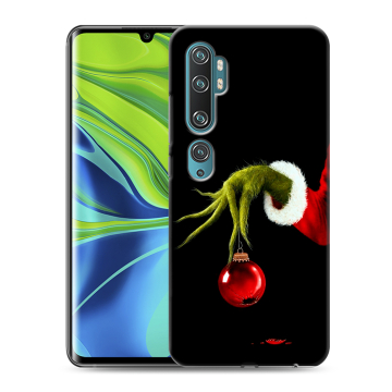 Силиконовый противоударный чехол на Xiaomi Mi Note 10 с принтом Новый год Гринч