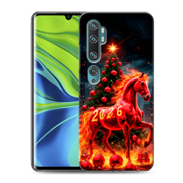 Силиконовый противоударный чехол на Xiaomi Mi Note 10 с принтом Новый год