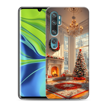 Силиконовый противоударный чехол на Xiaomi Mi Note 10 с принтом Новый год
