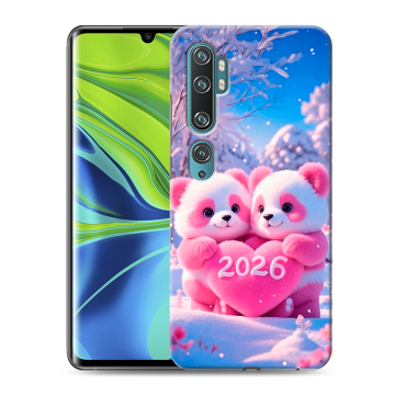 Силиконовый противоударный чехол на Xiaomi Mi Note 10 с принтом Новый год