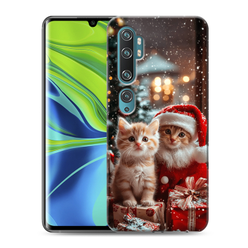 Силиконовый противоударный чехол на Xiaomi Mi Note 10 с принтом Новый год
