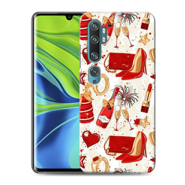 Силиконовый противоударный чехол на Xiaomi Mi Note 10 с принтом Новый год