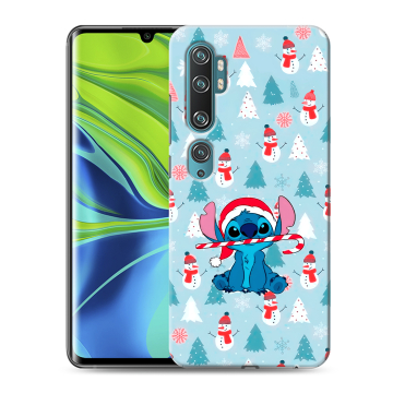 Силиконовый противоударный чехол на Xiaomi Mi Note 10 с принтом Стич Новый год