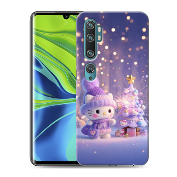 Силиконовый противоударный чехол на Xiaomi Mi Note 10 с принтом Новый год