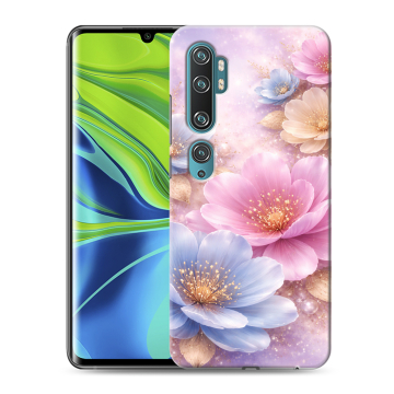 Силиконовый противоударный чехол на Xiaomi Mi Note 10 с принтом женский
