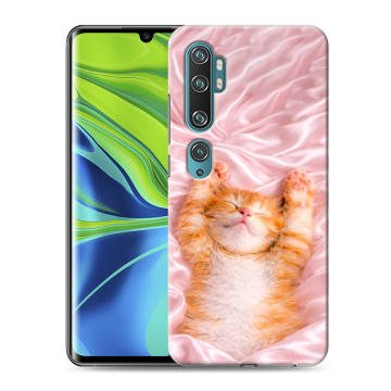 Силиконовый противоударный чехол на Xiaomi Mi Note 10 с принтом женский