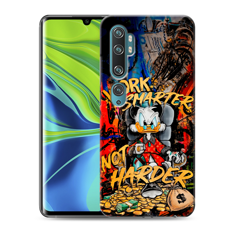 Силиконовый противоударный чехол на Xiaomi Mi Note 10 с принтом Дональд Дак Деньги Силиконовый противоударный чехол на Xiaomi Mi Note 10 с принтом Дональд Дак Деньги