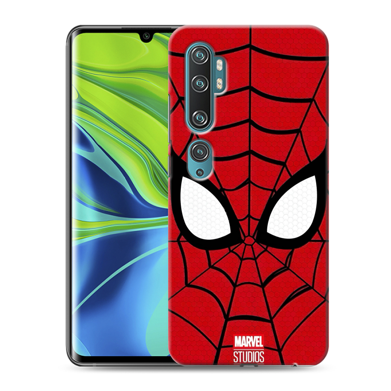 Силиконовый противоударный чехол на Xiaomi Mi Note 10 с принтом человек паук spiderman Силиконовый противоударный чехол на Xiaomi Mi Note 10 с принтом человек паук spiderman