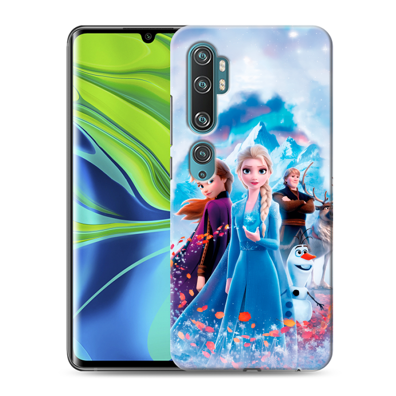 Силиконовый противоударный чехол на Xiaomi Mi Note 10 с принтом Холодное сердце Frozen Силиконовый противоударный чехол на Xiaomi Mi Note 10 с принтом Холодное сердце Frozen
