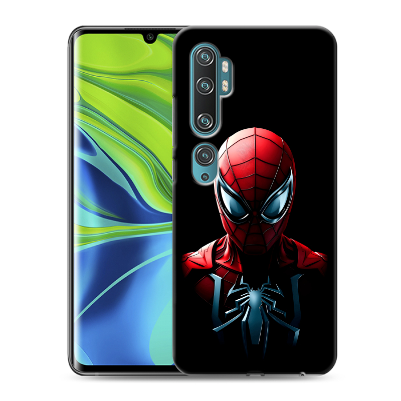 Силиконовый противоударный чехол на Xiaomi Mi Note 10 с принтом Spiderman Человек паук Силиконовый противоударный чехол на Xiaomi Mi Note 10 с принтом Spiderman Человек паук