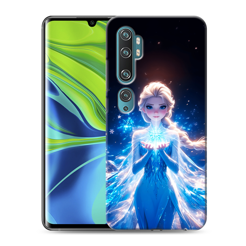 Силиконовый противоударный чехол на Xiaomi Mi Note 10 с принтом Холодное сердце Frozen Силиконовый противоударный чехол на Xiaomi Mi Note 10 с принтом Холодное сердце Frozen