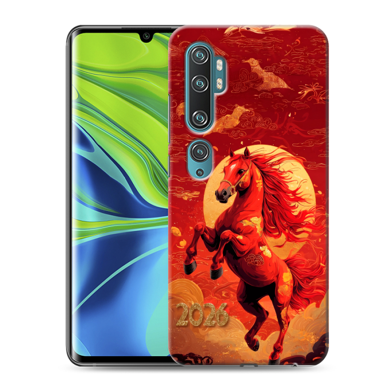 Силиконовый противоударный чехол на Xiaomi Mi Note 10 с принтом Новый год Силиконовый противоударный чехол на Xiaomi Mi Note 10 с принтом Новый год
