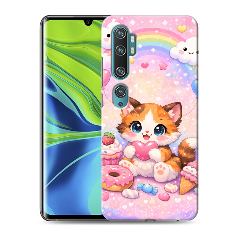 Силиконовый противоударный чехол на Xiaomi Mi Note 10 с принтом для девочек Силиконовый противоударный чехол на Xiaomi Mi Note 10 с принтом для девочек