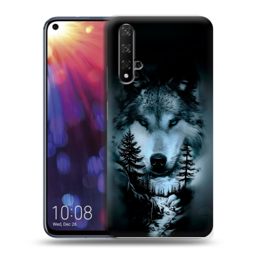Силиконовый чехол на Huawei Nova 5T с принтом Лесной волк Силиконовый чехол на Huawei Nova 5T с принтом Лесной волк