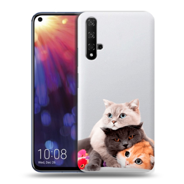 Силиконовый чехол на Huawei Nova 5T с принтом Кошки Силиконовый чехол на Huawei Nova 5T с принтом Кошки