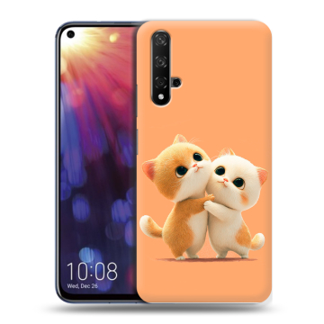 Силиконовый чехол на Huawei Nova 5T с принтом Милые котики Силиконовый чехол на Huawei Nova 5T с принтом Милые котики