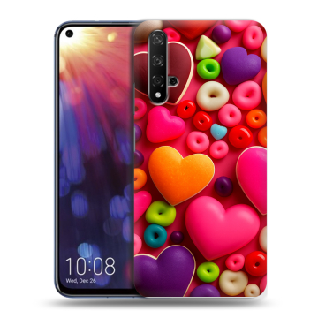 Силиконовый чехол на Huawei Nova 5T с принтом Сердечки Силиконовый чехол на Huawei Nova 5T с принтом Сердечки