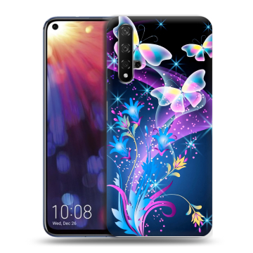 Силиконовый чехол на Huawei Nova 5T с принтом Бабочки