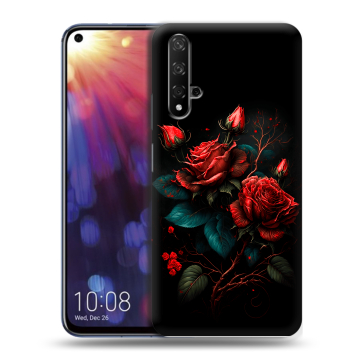 Силиконовый чехол на Huawei Nova 5T с принтом Розы красные