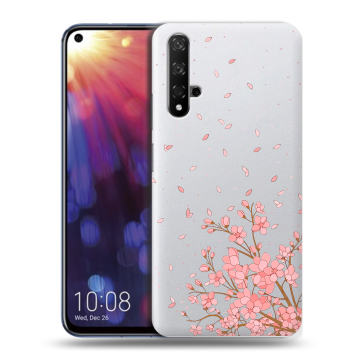 Силиконовый чехол на Huawei Nova 5T с принтом Ветка сакуры