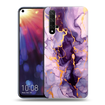 Силиконовый чехол на Huawei Nova 5T с принтом Мрамор
