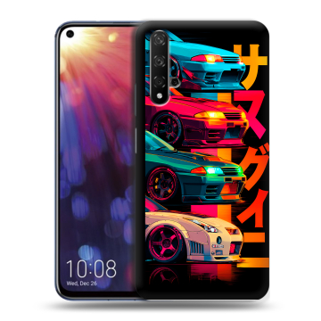 Силиконовый чехол на Huawei Nova 5T с принтом Гоночные машины