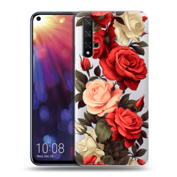 Силиконовый чехол на Huawei Nova 5T с принтом Розы
