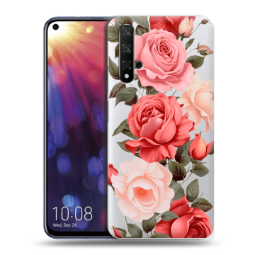 Силиконовый чехол на Huawei Nova 5T с принтом Розы