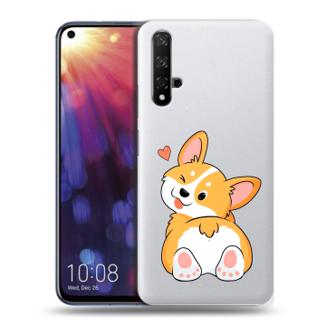 Силиконовый чехол на Huawei Nova 5T с принтом Корги