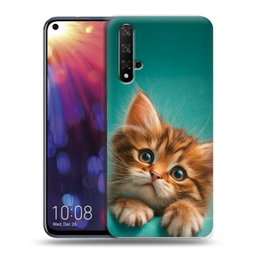 Силиконовый чехол на Huawei Nova 5T с принтом котенок