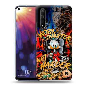 Силиконовый чехол на Huawei Nova 5T с принтом Дональд Дак Деньги