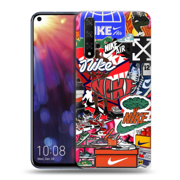 Силиконовый чехол на Huawei Nova 5T с принтом Найк Nike яркий