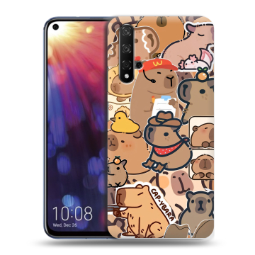 Силиконовый чехол на Huawei Nova 5T с принтом капибара Силиконовый чехол на Huawei Nova 5T с принтом капибара