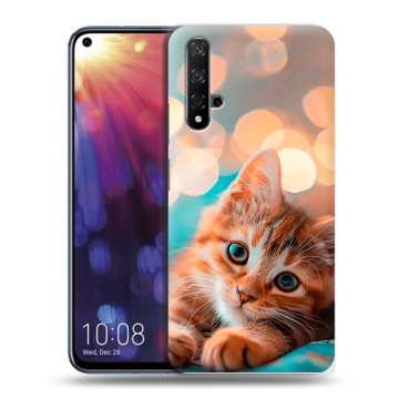 Силиконовый чехол на Huawei Nova 5T с принтом котик