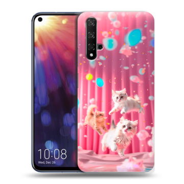 Силиконовый чехол на Huawei Nova 5T с принтом милые котики Силиконовый чехол на Huawei Nova 5T с принтом милые котики