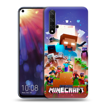 Силиконовый чехол на Huawei Nova 5T с принтом Майнкрафт Minecraft