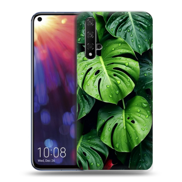 Силиконовый чехол на Huawei Nova 5T с принтом Листья