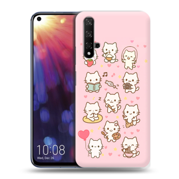 Силиконовый чехол на Huawei Nova 5T с принтом Hello Kitty Хелоу Кити