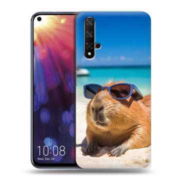 Силиконовый чехол на Huawei Nova 5T с принтом Капибара