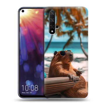Силиконовый чехол на Huawei Nova 5T с принтом Капибара