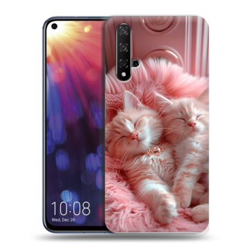 Силиконовый чехол на Huawei Nova 5T с принтом котята котики
