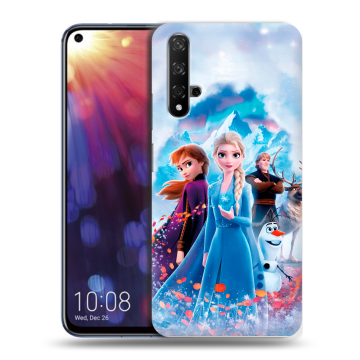 Силиконовый чехол на Huawei Nova 5T с принтом Холодное сердце Frozen