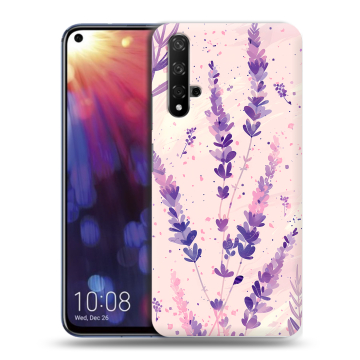 Силиконовый чехол на Huawei Nova 5T с принтом цветы лаванда