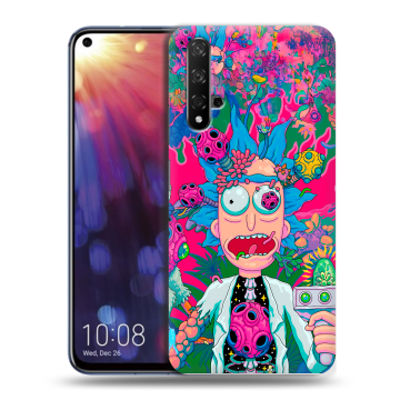Силиконовый чехол на Huawei Nova 5T с принтом Рик и Морти Rick Morty