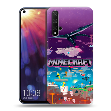 Силиконовый чехол на Huawei Nova 5T с принтом Майнкрафт Minecraft